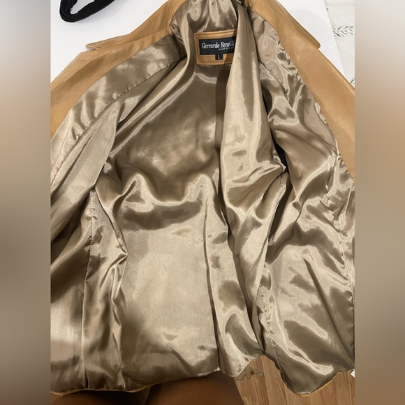 Gerrardo Renelli tan leather jacket size L - Picture 5 of 5